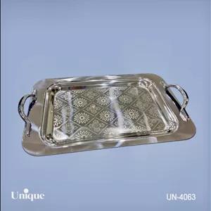 سینی براق استیل بدون پایه بزرگ کد UN-4063