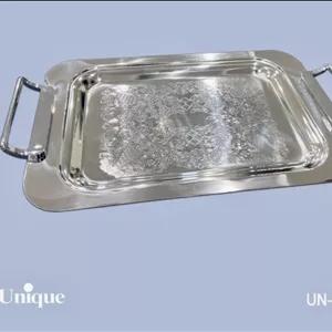 سینی براق استیل بدون پایه بزرگ کد UN-4071