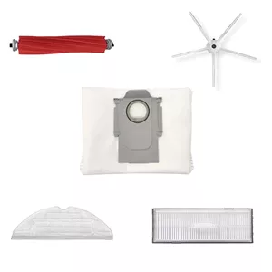 مجموعه 5 عددی شامل:برس وسط،برس کناری،پدطی،فیلتر هپا،پاکت جاروبرقی رباتیک روبوراک S7 MAX V PLUS