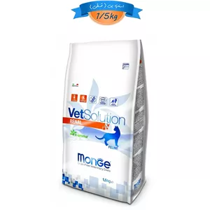 غذای خشک گربه بالغ مونژه مدل رنال مناسب مشکلات کلیوی وزن 1/5 کیلوگرم Monge Renal