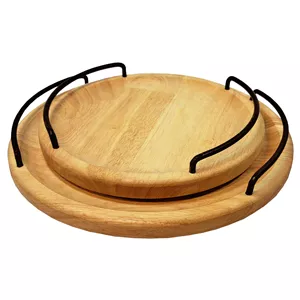 ست سینی دایره چوبی مدل تالیسمان کارینیک