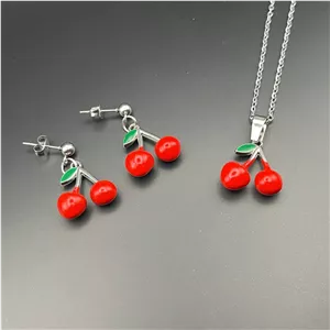 گوشواره_گردنبند آلبالو