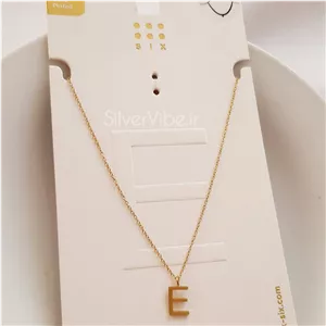 گردنبند با آبکاری طلا | طرح حرف E | رنگ ثابت | برند Six