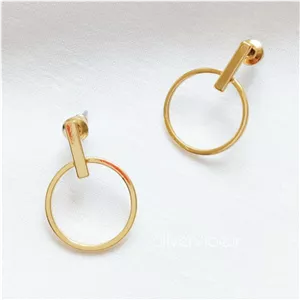 گوشواره حلقه ای | آبکاری طلا | رنگ ثابت | برند Iam