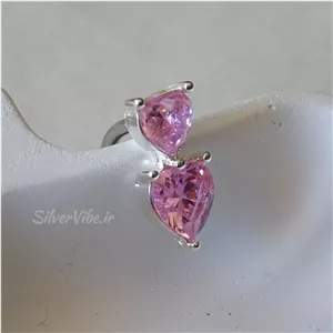 پیرسینگ ناف استیل ضد حساسیت طرح قلب دوتایی