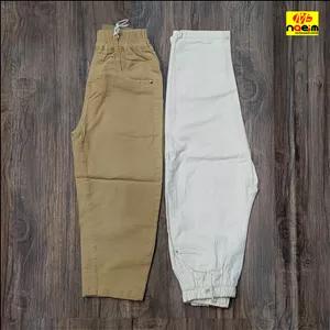 شلوار مام فیت بچگانه کتان وارداتی 4-8 سال