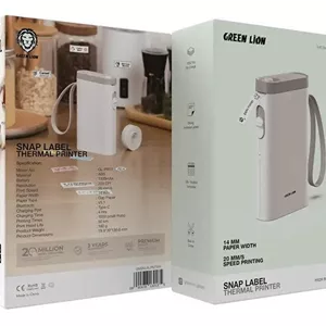 🔵 پرینتر حرارتی Green Lion -Snap Label Thermal Printer 14 mm White