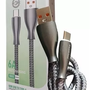 کابل تایپ سی ابریشمی تیتانیومی FASTLINE مدل FC-02