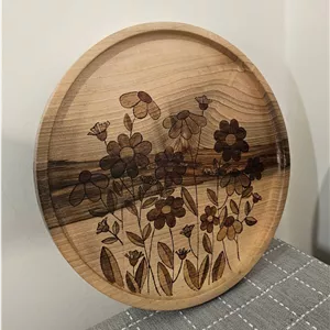 سینی چوب گردو مدل گلزار