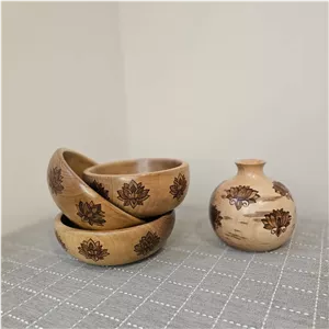 کاسه چوب گردو مدل ترنج