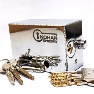 قفل کتابی  مدل گارد دار دو مغزی کلید دوشیار و چهار پر برند کهن | KOHAN سایز 95