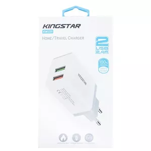 شارژر دیواری  2.4 آمپر کینگ استار مدل Kingstar KW155 بدون کابل