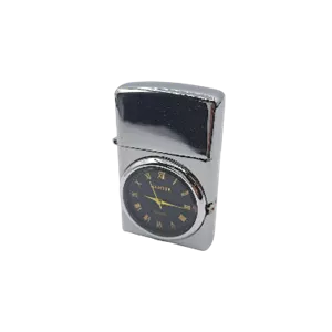 فندک زیپو (Zippo) مدل اتمی طرح ساعتدار نقره ای