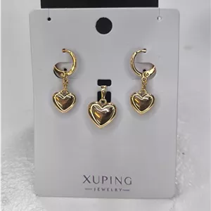 سرویس طلا زنانه نیم ست قلب طلایی ژوپینگ 