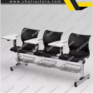 صندلی آموزشی H&D -سه نفره مدل آفیس با جاکتابی(209A)