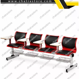 صندلی آموزشی H&D -چهار نفره مدل آفیس با جاکتابی