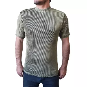 تیشرت سوپر پنبه برجسته سبز زیتونی