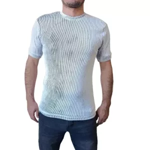 تیشرت سوپر پنبه برجسته سفید