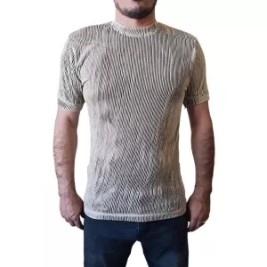 تیشرت سوپر پنبه برجسته کرم