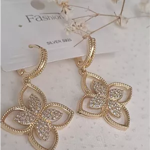 گوشواره آویز طرح لویی ویتون طلایی کد G1