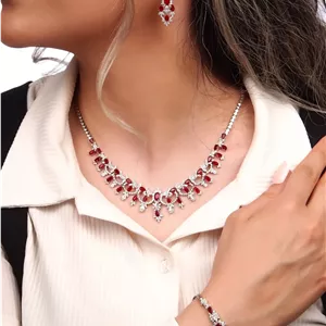 سرویس نقره جواهری یاقوت سرخ و کبود S9