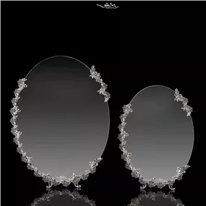 آینه نقره بیضی مدرن فرشته