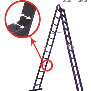 نردبان مفصلی 24پله 4تکه آسانکار پلاس ( 3.6متر دوطرفه )