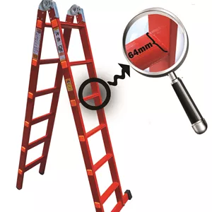 نردبان مفصلی 12پله 2تکه آسانکار پلاس ( 3.6متر )