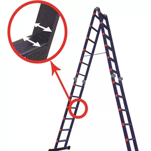 نردبان مفصلی 36پله 4تکه آسانکار پلاس ( 5.30متر دوطرفه )