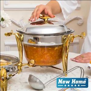 سوفله سوپ‌خوری استیل نیوهوم دسته طلایی مدل فلیم کد NH24-3001