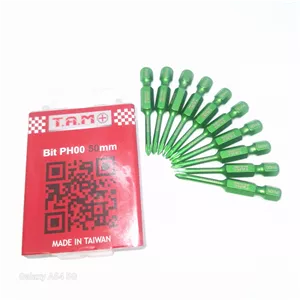 نوک پیچ گوشتی 5 سانت  یک طرف چهارسو سبز  PH00-50mmL  تایوانی برند TAM
