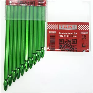 نوک پیچ گوشتی 20 سانت  دو طرف چهارسو سبز PH2-PH2-200mmL  تایوانی برند TAM