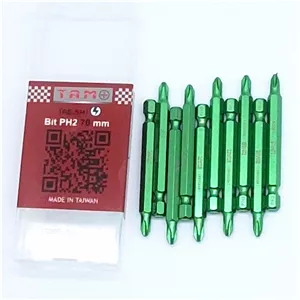نوک پیچ گوشتی 7 سانت  یک طرف چهارسو باریک سبز PS2-70mmL  تایوانی برند TAM