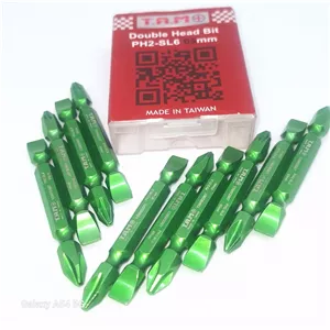 نوک پیچ گوشتی 6.5 سانت  دو طرف چهارسو سبز PH2-PH2-65mmL  تایوانی برند TAM