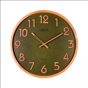 ساعت دیواری چوبی لوتوس WD-1326-WAL/GREEN-LOTUS