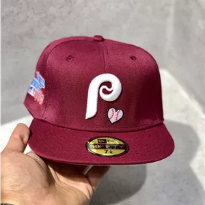 کلاه کپ برند New Era فیت بک سایز 1/8 7 طرح فیلادلفیا زرشکی