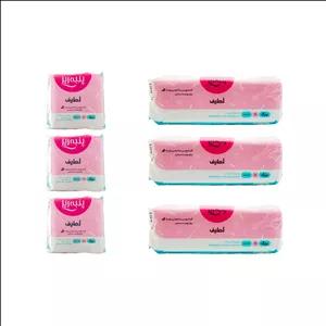 نوار بهداشتی پنبه ریز مدل لطیف مناسب پوست حساس مجموعه 6 عددی