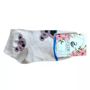 جوراب زنانه نخی مچی طرح تدی خرسی