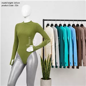 بادی زنانه بیسیک فینگردار یقه ۳ سانت