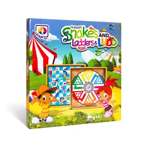 اسباب بازی دورهمی منچ و مار پله چوبی بردیا جعبه ای