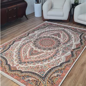 فرشینه طرح سنتی لچک و ترنج | رنگ‌بندی شاد و زمینه روشن