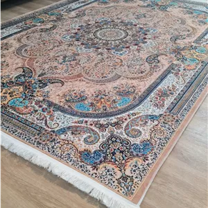 فرشینه لچک ترنج کلاسیک رنگ صورتی پاستلی