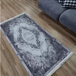 فرشینه وینتیج مدرن طرح کلاسیک طوسی سفید (کهنه نما)