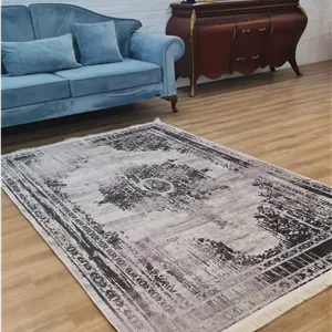 فرشینه مدرن طرح کلاسیک طوسی و کرم