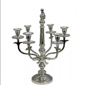 شمعدان 6 شاخه فلزی آلومینیوم و نیکل براق