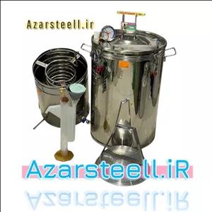 دستگاه تقطیر آبی عرقگیر و گلاب گیر ۱۲۰ لیتری تمام استیل فول ۳۱۶ نگیر ضد زنگ