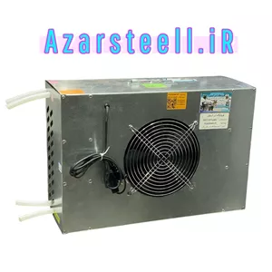 سردکن کندانسور شیشه ای پیرکس دستگاه تقطیر عرقگیری گلابگیری ۲ ورود ۲ خروجی با فن توربو بیصدا
