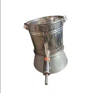 گلابگیر عرقگیر دستگاه تقطیر نی می گازان با دیگ دیگچه سری استیل سرد کن دار