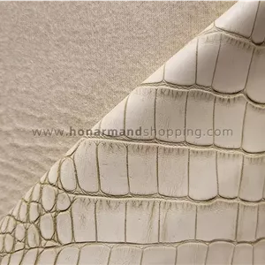 چرم مصنوعی طرح روکو رنگ نسکافه ای (ابعاد 100x140 سانت) 