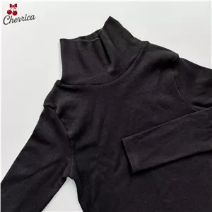 کراپ آستین بلند یقه اسکی مشکی